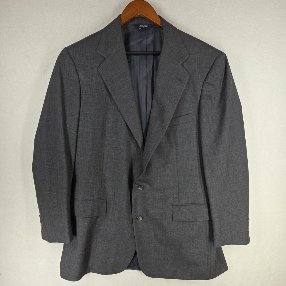 Vtg Polo Ralph Lauren Mens Blazer Coat Gray Business Casual Workwear y2k Attire - Picture 11 of 15